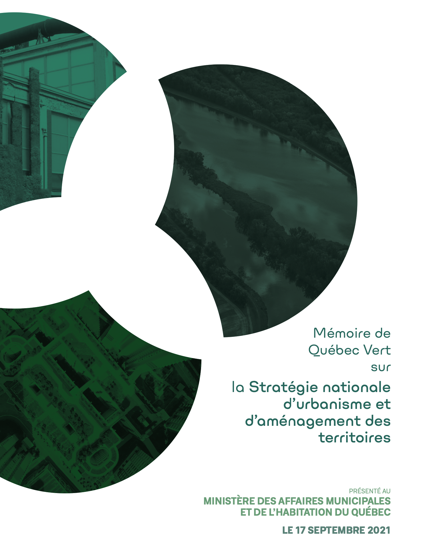Québec Vert_Mémoire - Stratégie nationale urbanisme aménagement territoire_2021